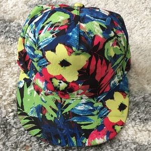 Floral print tropical hat